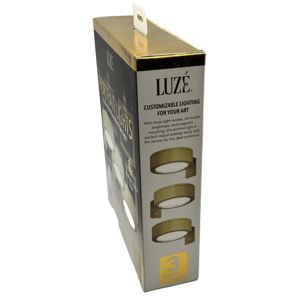 Luze Portrait Lights 3Pcs Battery Operated Picture Light Magnetic LED W/ Remote